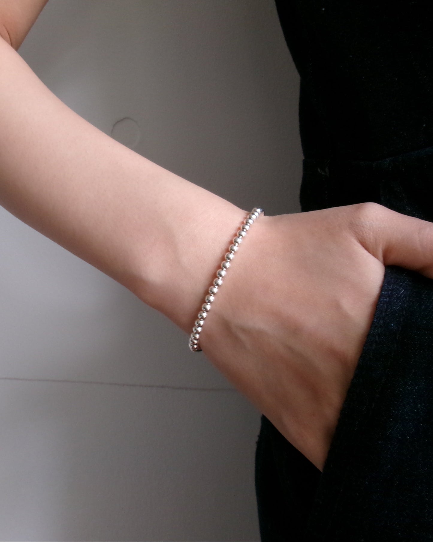 Silver Bead Bracelet